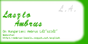 laszlo ambrus business card